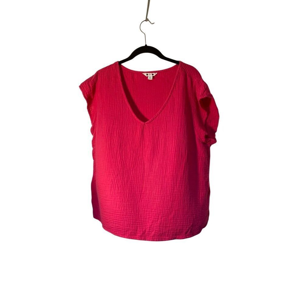 3 dots women’s Barbie pink gauze short sleeve top XL